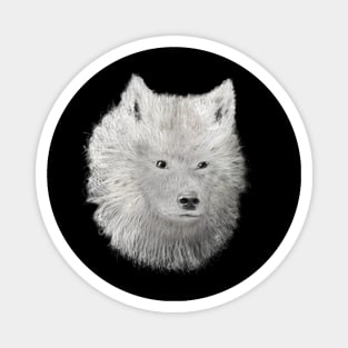 White Wolf Sketch Magnet